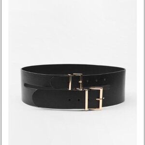 NWT Zara Double Buckle Leather Belt 32